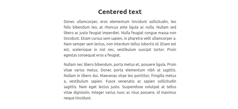 The text block is centered on the page, sized about 1/3 of the page width